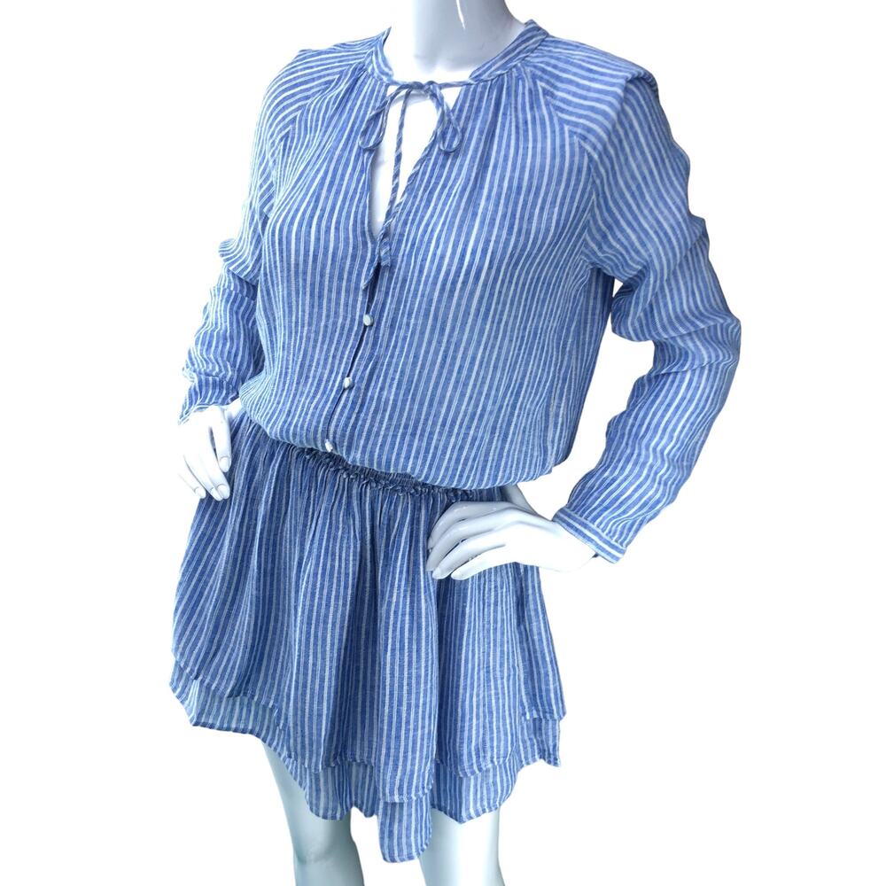 Rails Womens Size XS Jasmine Dress Blue Azure Stripe Bloused Short
